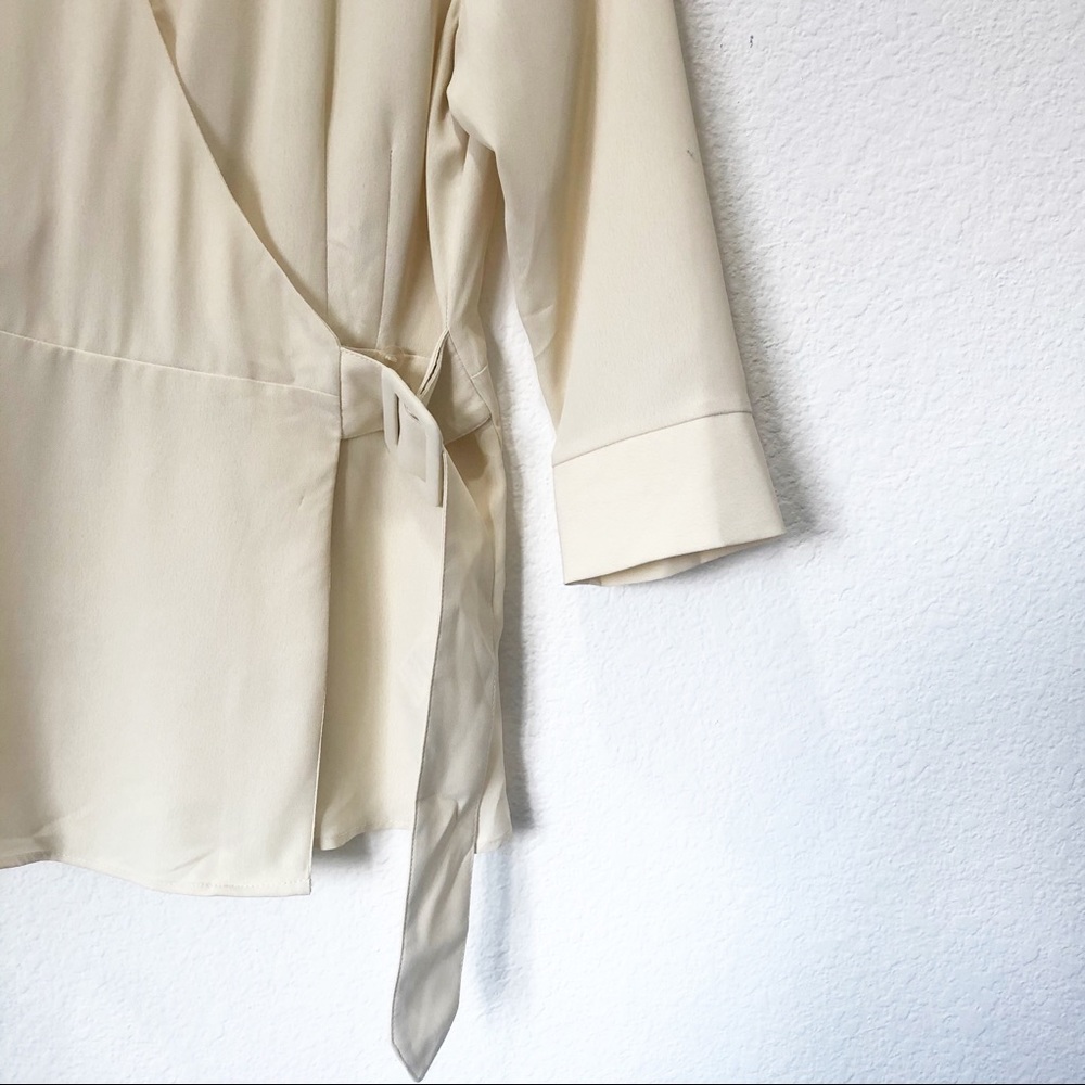 NWOT Topshop Belted Wrap Top, Size 8 - Picture 4 of 12